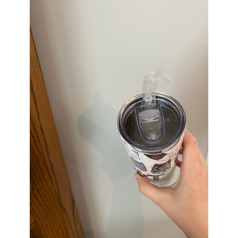 Cat Mom Insulated Skinny Tumbler Womens OS White Multicolor Kitten Paw Print Cup - Picture 5 of 5